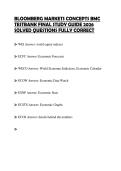 BLOOMBERG MARKETS CONCEPTS BMC TESTBANK FINAL STUDY GUIDE 2026 SOLVED QUESTIONS FULLY CORRECT