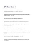 CPI Model Exam 2 Questions and Answers