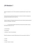 CPI Module 7 Test Questions and Answers