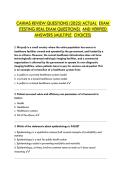 CAHIMS REVIEW QUESTIONS &lpar;2025&rpar; ACTUAL  EXAM  &lpar;TESTING REAL EXAM QUESTIONS&rpar;  AND VERIFIED  ANSWERS &lpar;MULTIPLE  CHOICES&rpar; 