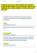PA Notary Public Exam LATEST VERSION WITH COMPLETE  QUESTIONS AND CORRECT DETAILED ANSWERS NEWEST EXAM  VERIFIED 100&percnt; ALREADY GRADED A&plus;ACTUAL FINAL EXAM  2026 -2027  