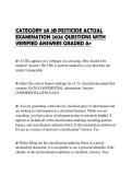 CATEGORY 3A 3B PESTICIDE ACTUAL EXAMINATION 2026 QUESTIONS WITH VERIFIED ANSWERS GRADED A&plus;