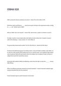 OSHA 510 Test Questions with Correct Answers
