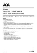 2025 AQA A-LEVEL English Literature B Paper 1A 7717&sol;1A Literary genres&colon; Aspects of tragedy MERGED QUESTION PAPER & MARKSCHEME