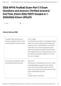 2026 NFHS Football Exam-Part 1 &vert;&vert; Exam Questions and Answers &lpar;Verified Answers&rpar; &vert;&vert;ACTUAL EXAM 2026 TEST&excl;&excl; Graded A&plus; &vert; 2025&vert;2026 EXAM UPDATE