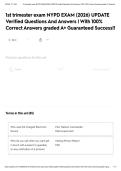1st trimester exam NYPD EXAM &lpar;2026&rpar; UPDATE Verified Questions And Answers &vert; With 100&percnt; Correct Answers graded A&plus; Guaranteed Success&excl;&excl;