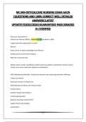 NR 340-CRITICAL CARE NURSING EXAM AACN &vert;QUESTIONS AND 100&percnt; CORRECT WELL DETAILED ANSWERS&vert;LATEST&excl;&excl;&excl;&excl;&excl;2025&sol;2026&vert;GUARANTEED PASS&vert;GRADED A&plus;&vert;VERIFIED