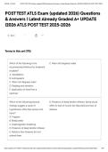 POST TEST ATLS Exam &lpar;updated 2026&rpar; Questions & Answers &vert; Latest Already Graded A&plus; UPDATE &vert;2026 ATLS POST TEST 2025-2026