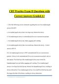 CRT Practice Exam II Questions with Correct Answers Graded A&plus;
