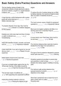 Basic Safety &lpar;Extra Practice&rpar; Questions and Answers