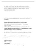 NUR631-ADVANCED HEALTH ASSESSMENT TEST 1 &vert; QUESTIONS AND ANSWERS &vert; 2026 UPDATE WITH COMPLETE SOLUTION