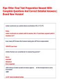 Pipe Fitter Final Test Preparation Newest With  Complete Questions And Correct Detailed Answers&vert;  Brand New Version&excl;