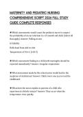MATERNITY AND PEDIATRIC NURSING COMPREHENSIVE SCRIPT 2026 FULL STUDY GUIDE COMPLETE RESPONSES