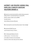 MATERNITY AND PEDIATRIC NURSING FINAL PAPER 2026 COMPLETE QUESTIONS SOLUTIONS GRADED A&plus;