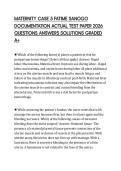 MATERNITY CASE 5 FATIME SANOGO DOCUMENTATION ACTUAL TEST PAPER 2026 QUESTIONS ANSWERS SOLUTIONS GRADED A&plus;