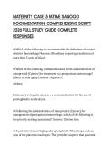 MATERNITY CASE 5 FATIME SANOGO DOCUMENTATION ACTUAL TEST PAPER 2026 QUESTIONS ANSWERS SOLUTIONS GRADED A&plus;