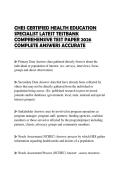 CHES CERTIFIED HEALTH EDUCATION SPECIALIST LATEST TESTBANK COMPREHENSIVE TEST PAPER 2026 COMPLETE ANSWERS ACCURATE