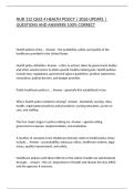 NUR 112 QUIZ 4 HEALTH POLICY &vert; 2026 UPDATE &vert; QUESTIONS AND ANSWERS 100&percnt; CORRECT