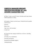 CHIPOTLE MANAGER SERVSAFE CERTIFICATION REVIEW SET 2026 ANSWERS GUARANTEED PASS