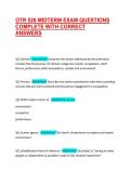 OTR 526 MIDTERM EXAM QUESTIONS COMPLETE WITH CORRECT ANSWERS 