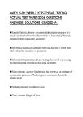 MATH 225N WEEK 7 HYPOTHESIS TESTING ACTUAL TEST PAPER 2026 QUESTIONS ANSWERS SOLUTIONS GRADED A&plus;