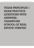 TEXAS PRINCIPLES 1 EXAM PRACTICE QUESTIONS WITH ANSWERS - CHAMPIONS SCHOOL OF REAL ESTATE&period;VERIFIED&comma;LATEST 2025&sol;2026 A&plus;