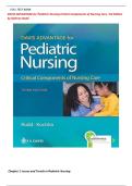 Full Test Bank for Davis Advantage for Pediatric Nursing&colon; Critical Components of Nursing Care 3rd Edition by Kathryn Rudd and Diane Kocisko Complete Chapter-by-Chapter Coverage Verified Questions & Correct Answers Detailed Rationales &sol; Explanations Nursin