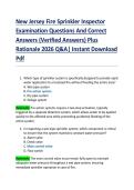 New Jersey Fire Sprinkler Inspector  Examination Questions And Correct  Answers &lpar;Verified Answers&rpar; Plus  Rationale 2026 Q&A&vert; Instant Download  Pdf 