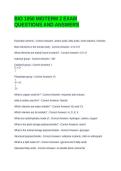 BIO 1050 MIDTERM 2 EXAM QUESTIONS AND ANSWERS