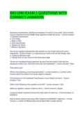 BIO-1050 EXAM 1 QUESTIONS WITH CORRECT ANSWERS