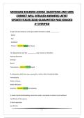 MICHIGAN BUILDERS LICENSE &vert;QUESTIONS AND 100&percnt; CORRECT WELL DETAILED ANSWERS&vert;LATEST UPDATE&excl;&excl;&excl;&excl;2025&sol;2026&vert;GUARANTEED PASS&vert;GRADED A&plus;&vert;VERIFIED