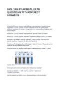 BIOL 1050 PRACTICAL EXAM QUESTIONS WITH CORRECT ANSWERS