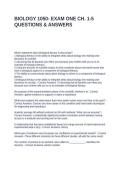 BIOLOGY 1050- EXAM ONE CH&period; 1-5 QUESTIONS & ANSWERS &lpar;GRADED A&rpar;