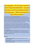 Fire Inspector I - INSPECTION EXAM STUDY GUIDE 2026-2027 ACCURATE QUESTIONS AND CORRECT DETAILED ANSWERS WITH RATIONALES &vert;&vert; 100&percnt; GUARANTEED PASS <BRAND NEW VERSION>