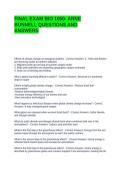 FINAL EXAM BIO 1050- ANNE BUNNELL QUESTIONS AND ANSWERS