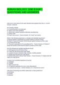 HUMAN BIOLOGY 1050 EXAM 1 QUESTIONS AND ANSWERS