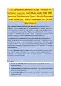 SDDC CONTAINER MANAGEMENT TRAINING - CONTAINER MANAGEMENT EXAM STUDY GUIDE 2026-2027 ACCURATE QUESTIONS AND CORRECT DETAILED ANSWERS WITH RATIONALES &vert;&vert; 100&percnt; GUARANTEED PASS <BRAND NEW VERSION>