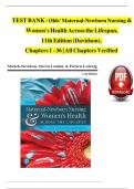 TEST BANK For Olds' Maternal-Newborn Nursing & Women's Health Across the Lifespan&comma; 11th Edition &lpar;Davidson&rpar;&comma; Verified Chapters 1 - 36&comma; Complete Newest Version