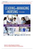Full Test Bank for Leading and Managing in Nursing 8th Edition by Patricia S&period; Yoder-Wise and Susan Sportsman Complete Chapter-by-Chapter Coverage Verified Questions & Correct Answers Detailed Rationales &sol; Explanations Nursing Undergraduate Graduate Update