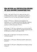 EPA SECTION 609 CERTIFICATION REVIEW SET 2026 ANSWERS GUARANTEED PASS