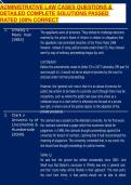 ADMINISTRATIVE LAW CASES QUESTIONS & DETAILED COMPLETE SOLUTIONS PASSED RATED 100&percnt; CORRECT