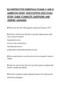 BLS INSTRUCTOR ESSENTIALS EXAMS A AND B AMERICAN HEART ASSOCIATION 2026 EXAM STUDY GUIDE COMPLETE QUESTIONS AND VERIFIED ANSWERS