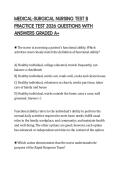 MEDICAL-SURGICAL NURSING TEST B PRACTICE TEST 2026 QUESTIONS WITH ANSWERS GRADED A&plus;