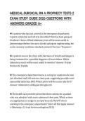 MEDICAL-SURGICAL RN A PROPHECY TESTS 2 EXAM STUDY GUIDE 2026 QUESTIONS WITH ANSWERS GRADED A&plus;