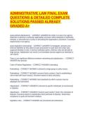 ADMINISTRATIVE LAW FINAL EXAM QUESTIONS & DETAILED COMPLETE SOLUTIONS PASSED ALREADY GRADED A&plus;