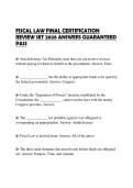 FISCAL LAW FINAL CERTIFICATION REVIEW SET 2026 ANSWERS GUARANTEED PASS
