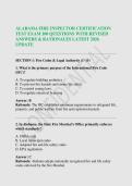  ALABAMA FIRE INSPECTOR CERTIFICATION TEST EXAM 100 QUESTIONS WITH REVISED ANSWERS & RATIONALES LATEST 2026 UPDATE
