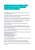 ADMINISTRATIVE LAW FINAL EXAM QUESTIONS & EXACT ANSWERS RATED 100&percnt; CORRECT