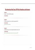 The American Red Cross CPR Test Questions and Answers