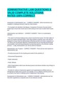 ADMINISTRATIVE LAW QUESTIONS & VALID COMPLETE SOLUTIONS RATED 100&percnt; CORRECT